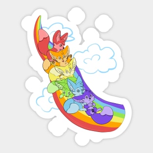 Rainbow fennec fox Sticker